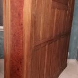 Art Nouveau glass library in walnut burl