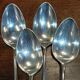 Set of 4 large spoons in the Vieux Paris style in silver-plated metal.