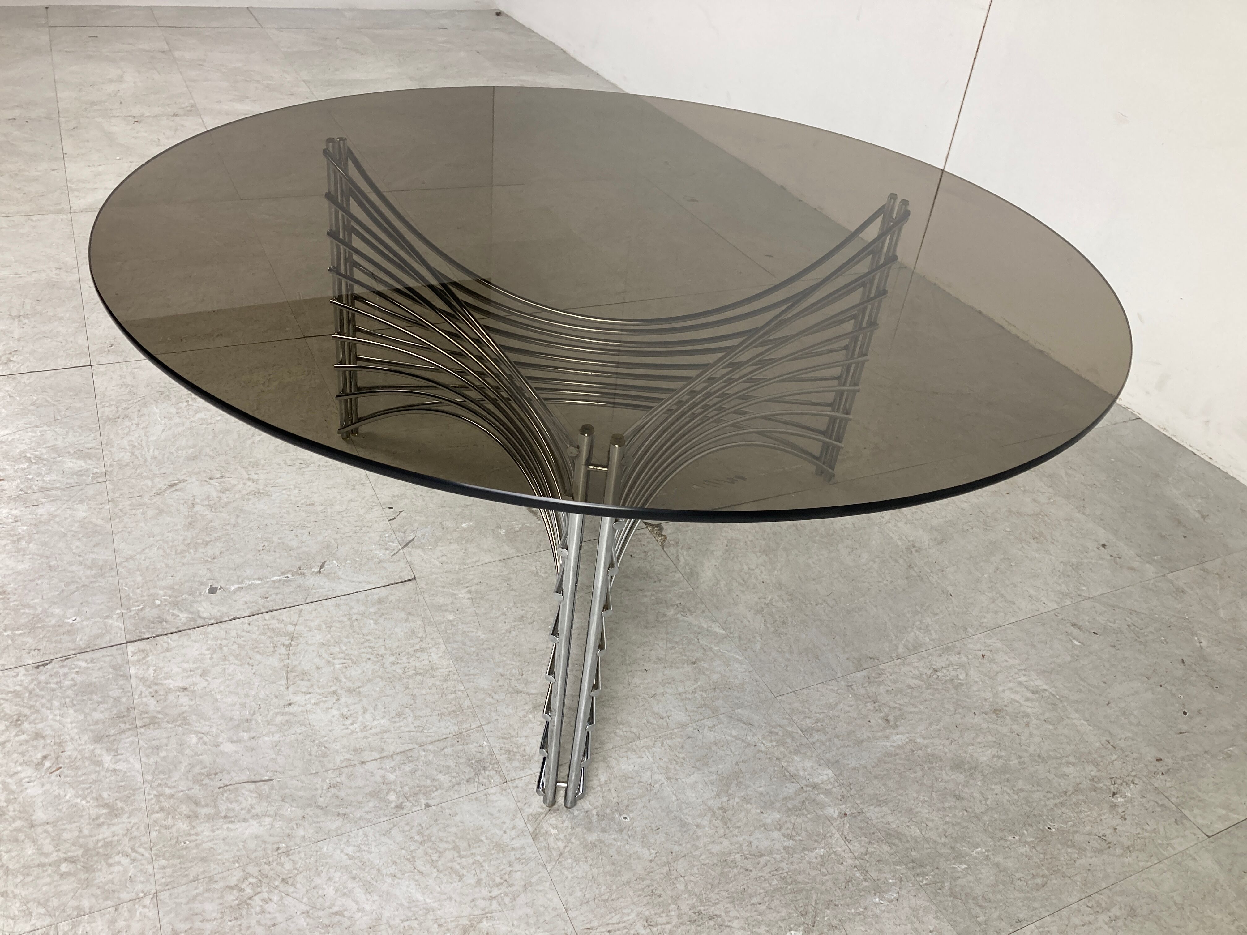 Space age chrome wire coffee table, 1970s