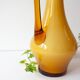 Vintage 1960s Portuguese Opaline Mustard Glass Jug