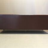 3-seater brown leather sofa Scandinavian design 1960.