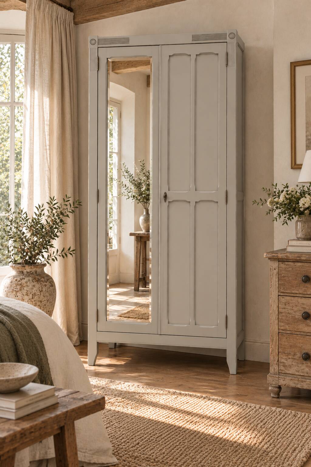 Armoire parisienne art déco rénovée miroir biseauté