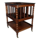 Vintage teak magazine rack with turned columns, 51x42x37 cm SD013