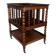 Vintage teak magazine rack with turned columns, 51x42x37 cm SD013