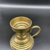 Hand candle holder, cellar rat, brass, gilded, gold, handle, 1950s, decoration, chic, decor, room