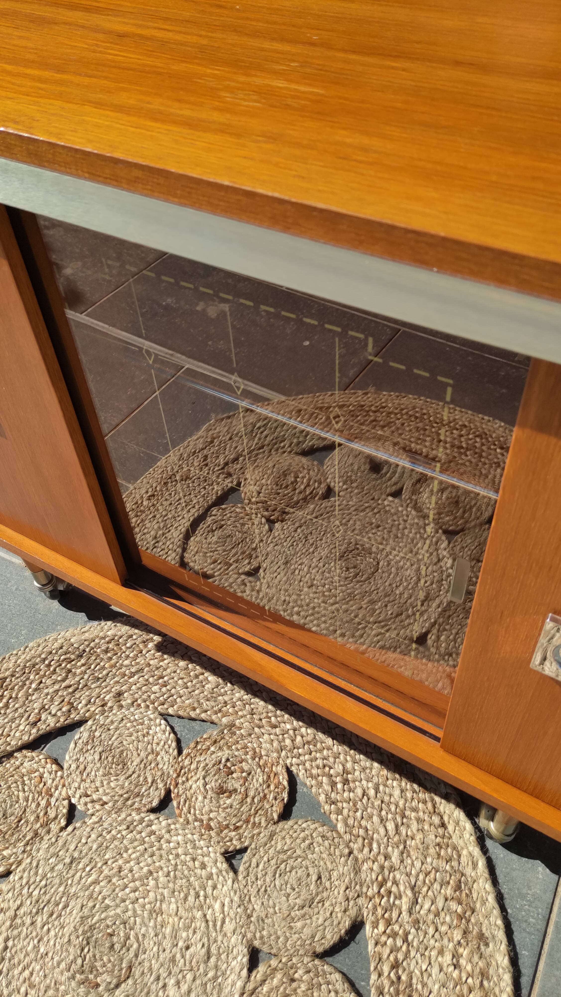 Buffet or vintage bar compass feet and casters