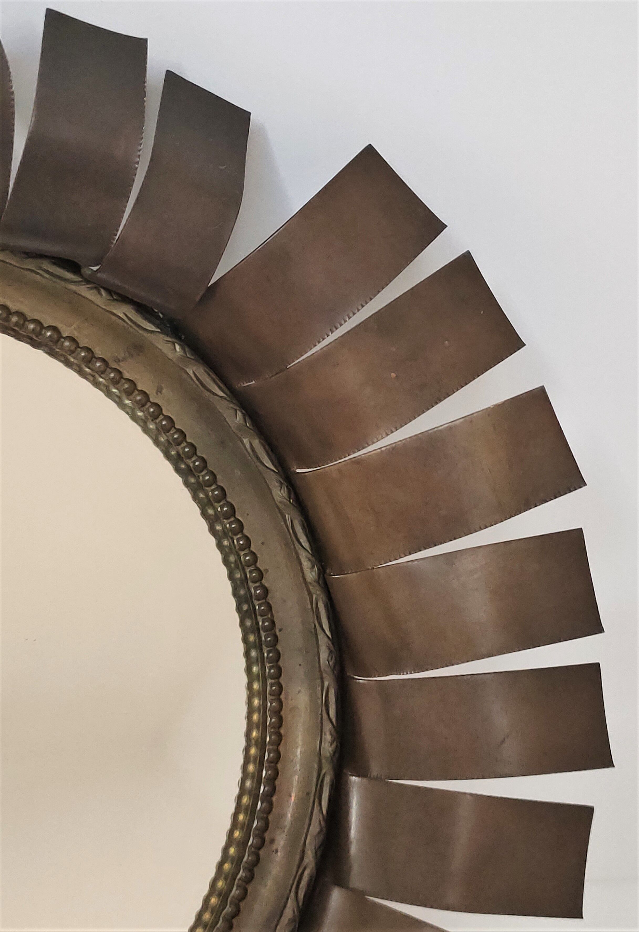 Copper and brass flower mirror by Vinay 60s