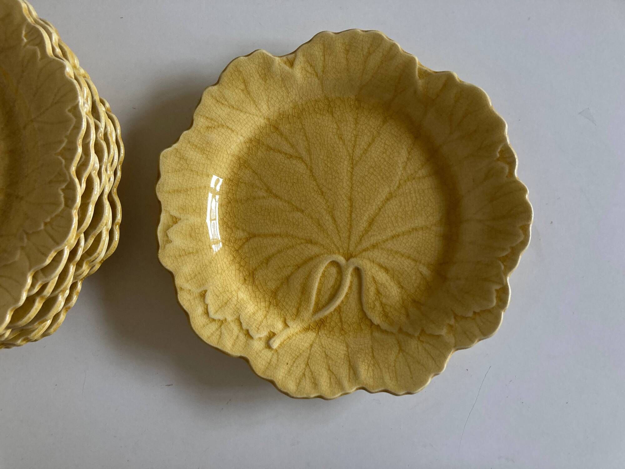 set of 11 Wedgwood vine plates English slip 19th