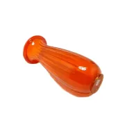 ABM Vase, mid-century modern, orange glass, Poland, 1970s