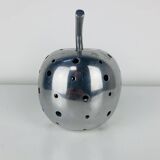 Aluminium apple sculpture, 1970s, candle holder