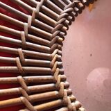 Vintage bamboo rattan mirror 50s