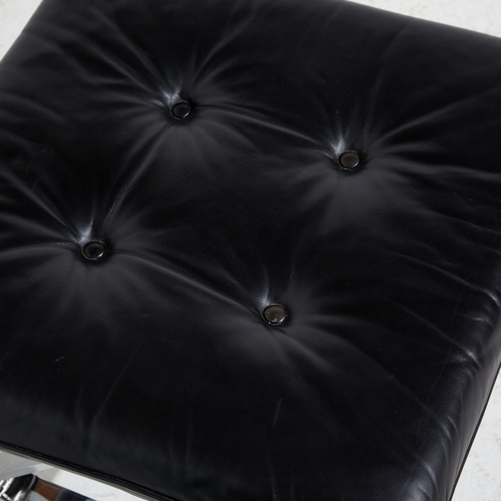 Leather lounge chair with ottoman by reinhold adolf for cor mk9220