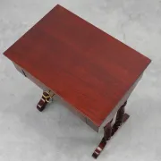 Louis Philippe Side Table with Two Drawers and Turned Twin Legs, France, 18