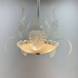 1950's Barovier & Toso Murano Glass and Brass Chandelier