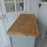 Vintage buffet green of gray, wooden tray