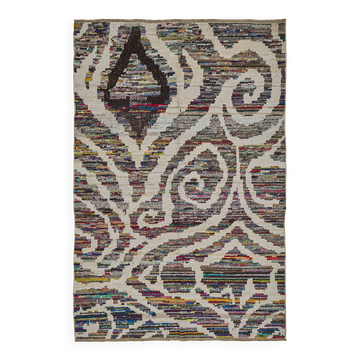 Tapis boho recyclé turc fait main 173 cm x 254 cm