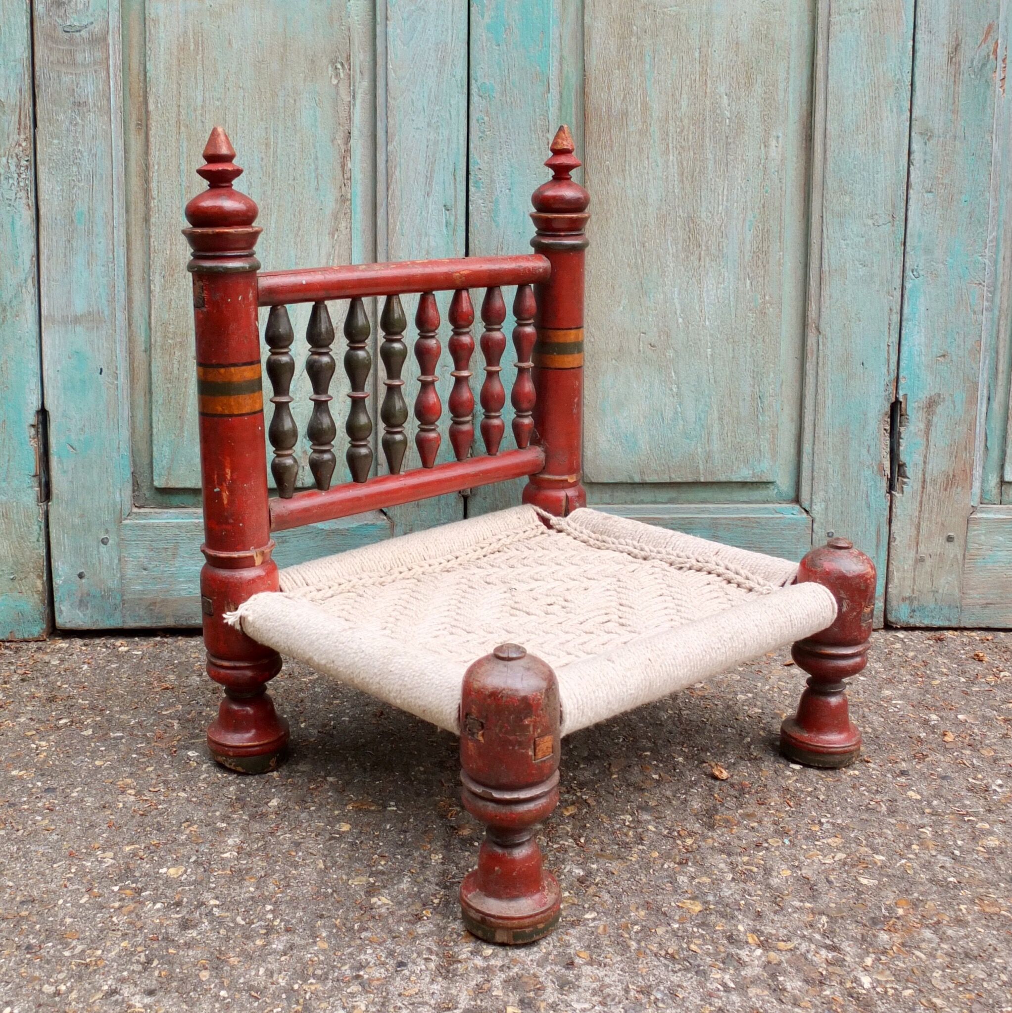Traditional Antique Indian Low Chair