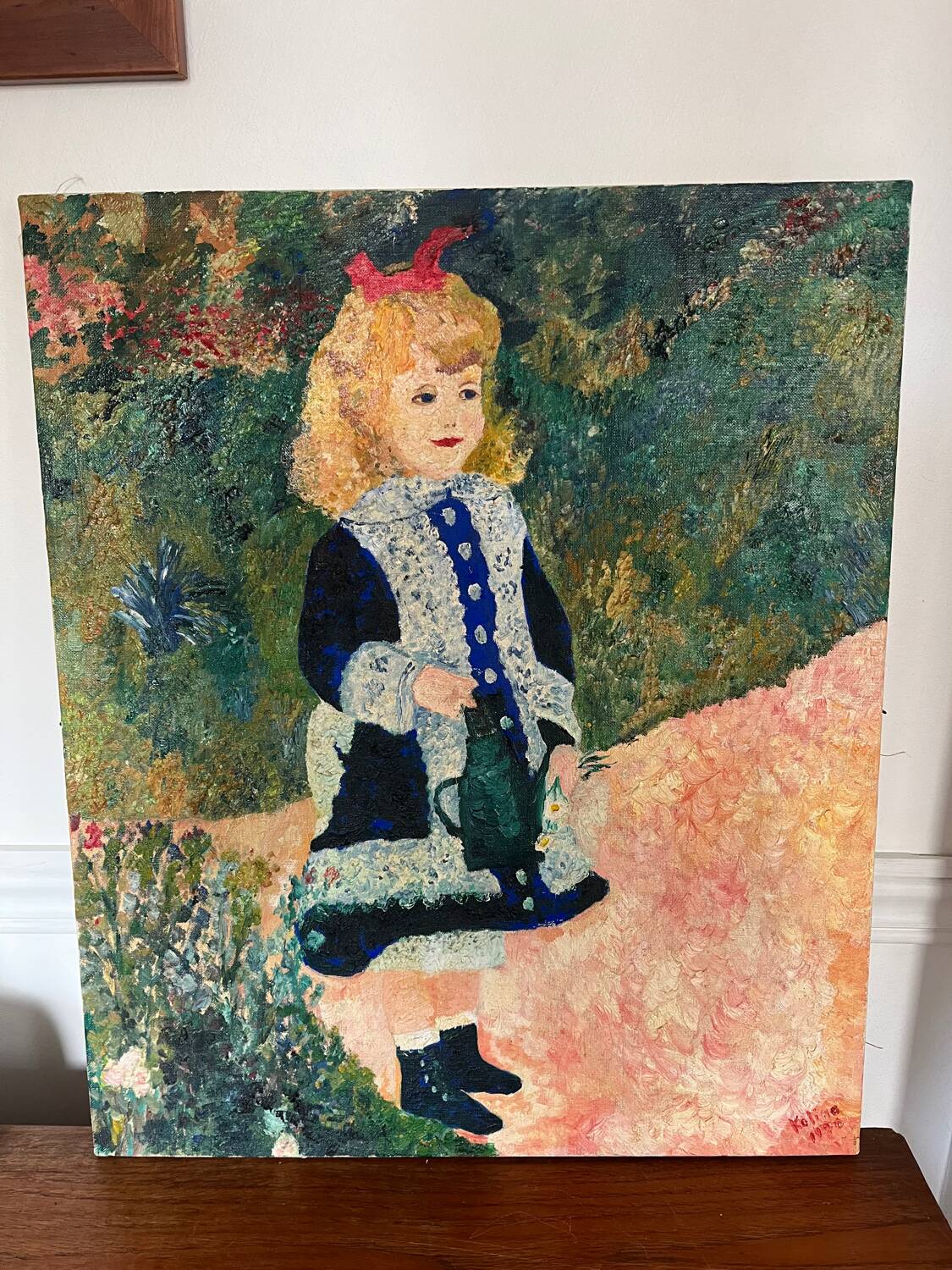 Oil on canvas The Girl with the Watering Can