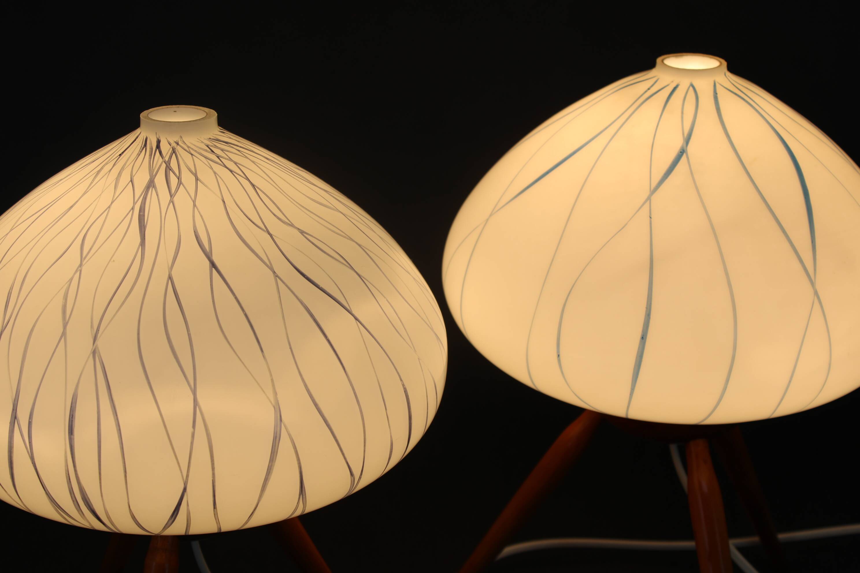 1960s pair of table lamps by uluv , czechoslovakia
