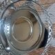 Vintage glass and metal condiment set
