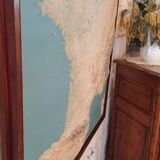 Vintage on wooden frame relief map of France