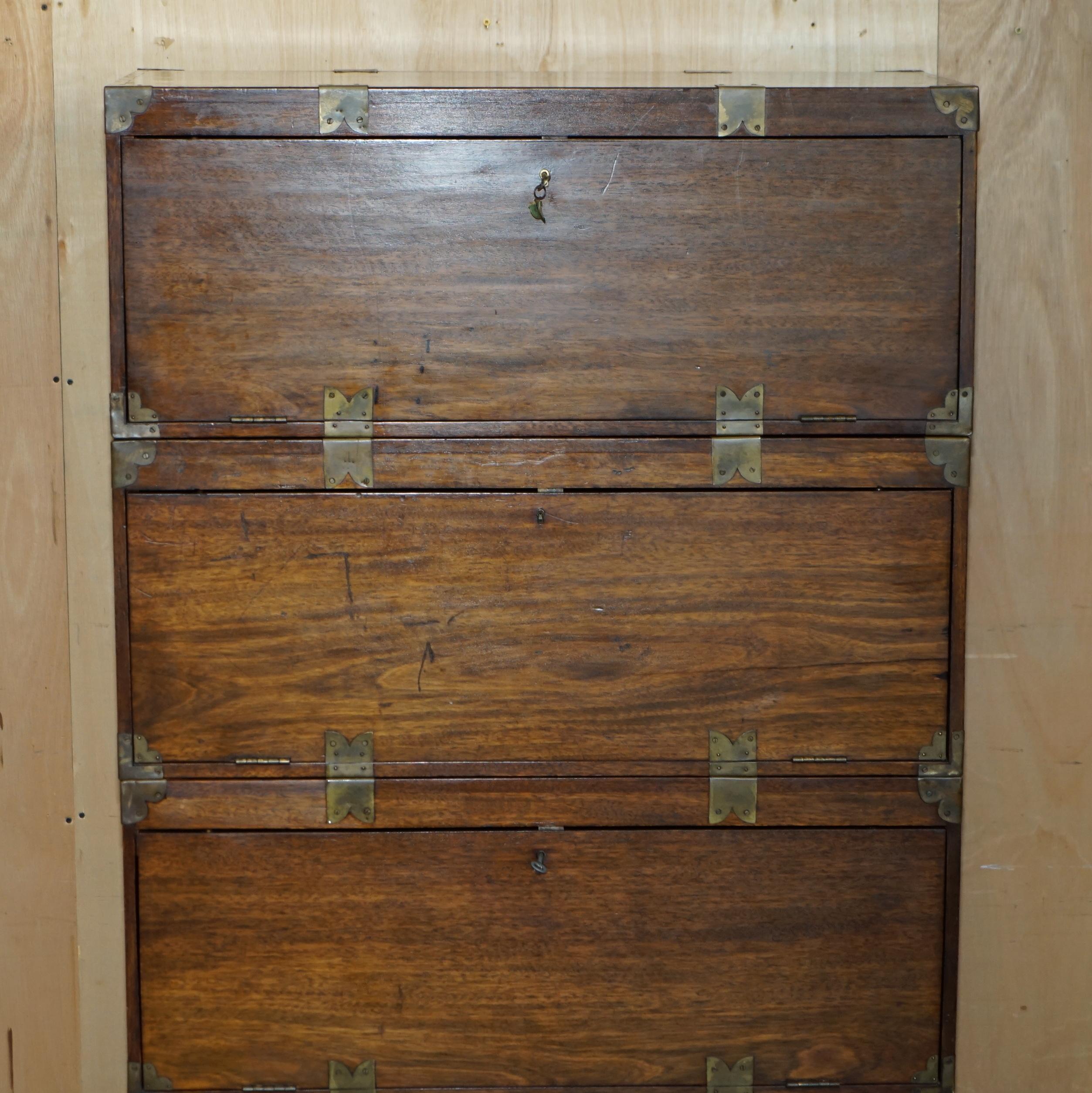 Four stackable Chinese campaign chests, circa 1880.