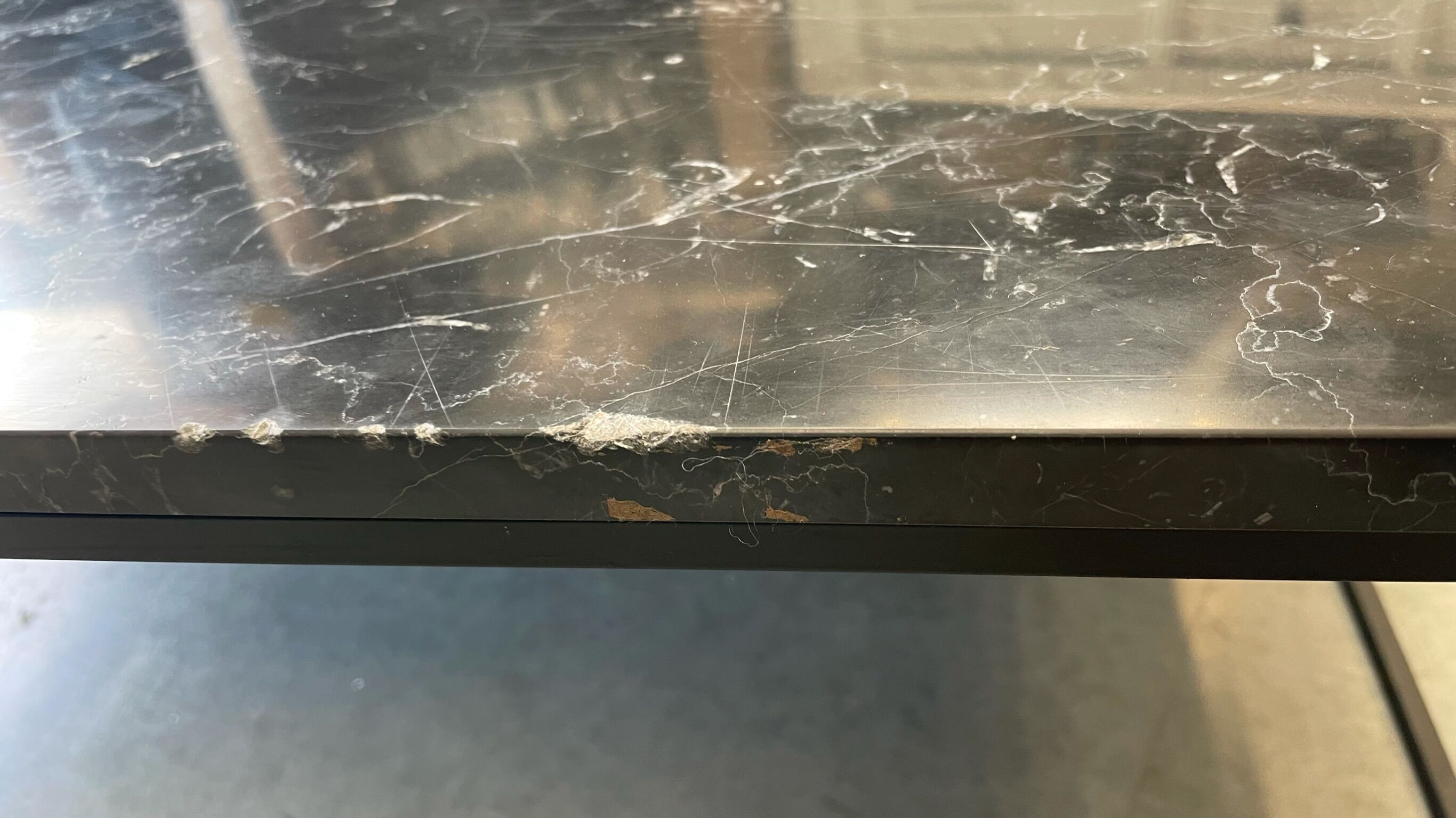 Black marble table