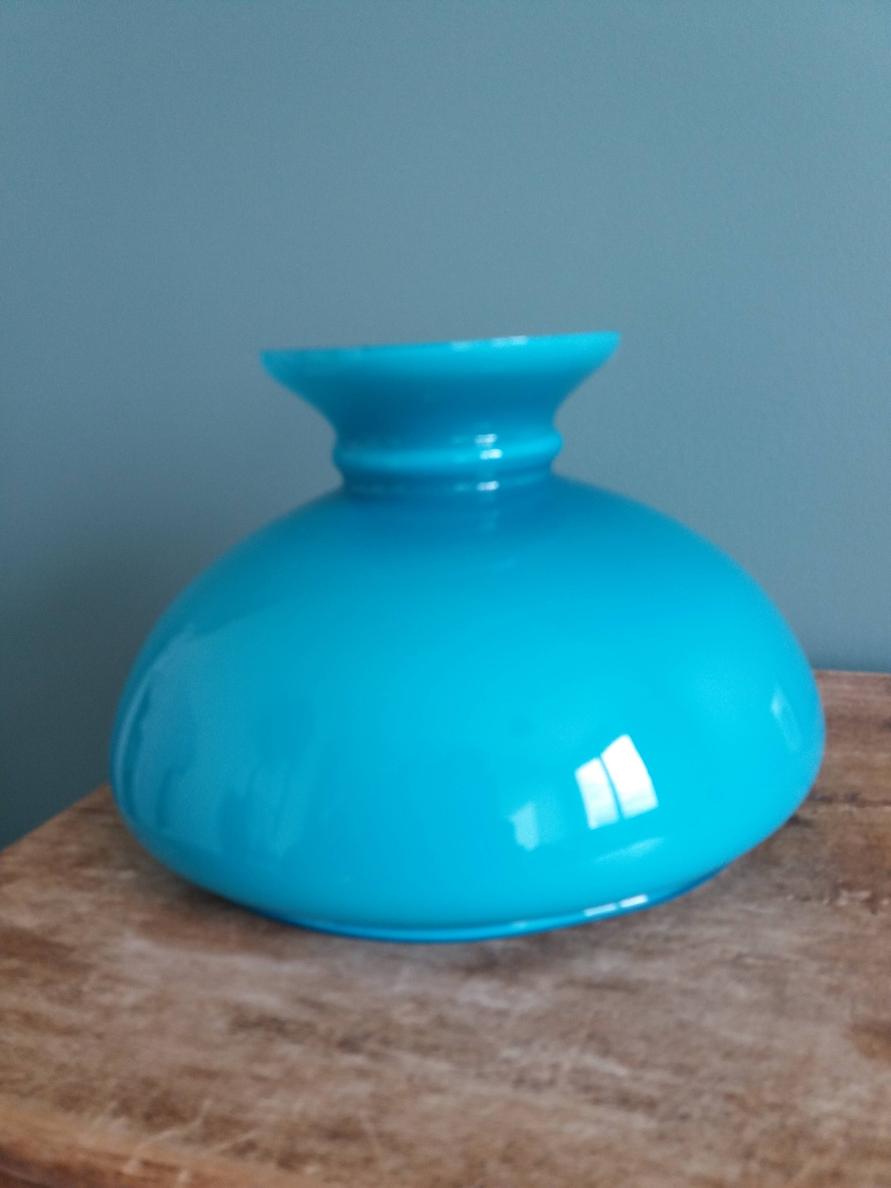 Turquoise opaline glass globe lampshade
