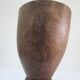 solid wood vase carved brutalist vintage