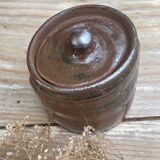 Pot and its lid in glazed stoneware