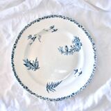 19th century round dish iron earth birds Choisy-le-Roi HB & C