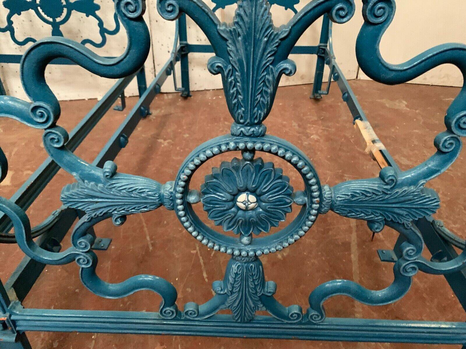 Pair of Empire style beds in patinated cast iron 20th century