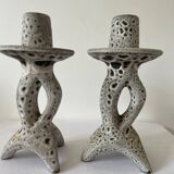 Pair of candlesticks Vallauris by Marius Bessone