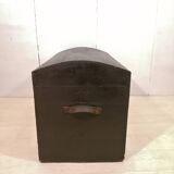 Large travel trunk in blackened wood