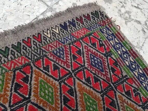 Vintage Turkish hallway rug 54x406 cm