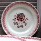 Ensemble de 6 assiettes Art Déco St Amand en grès rouge, motif "Nina"