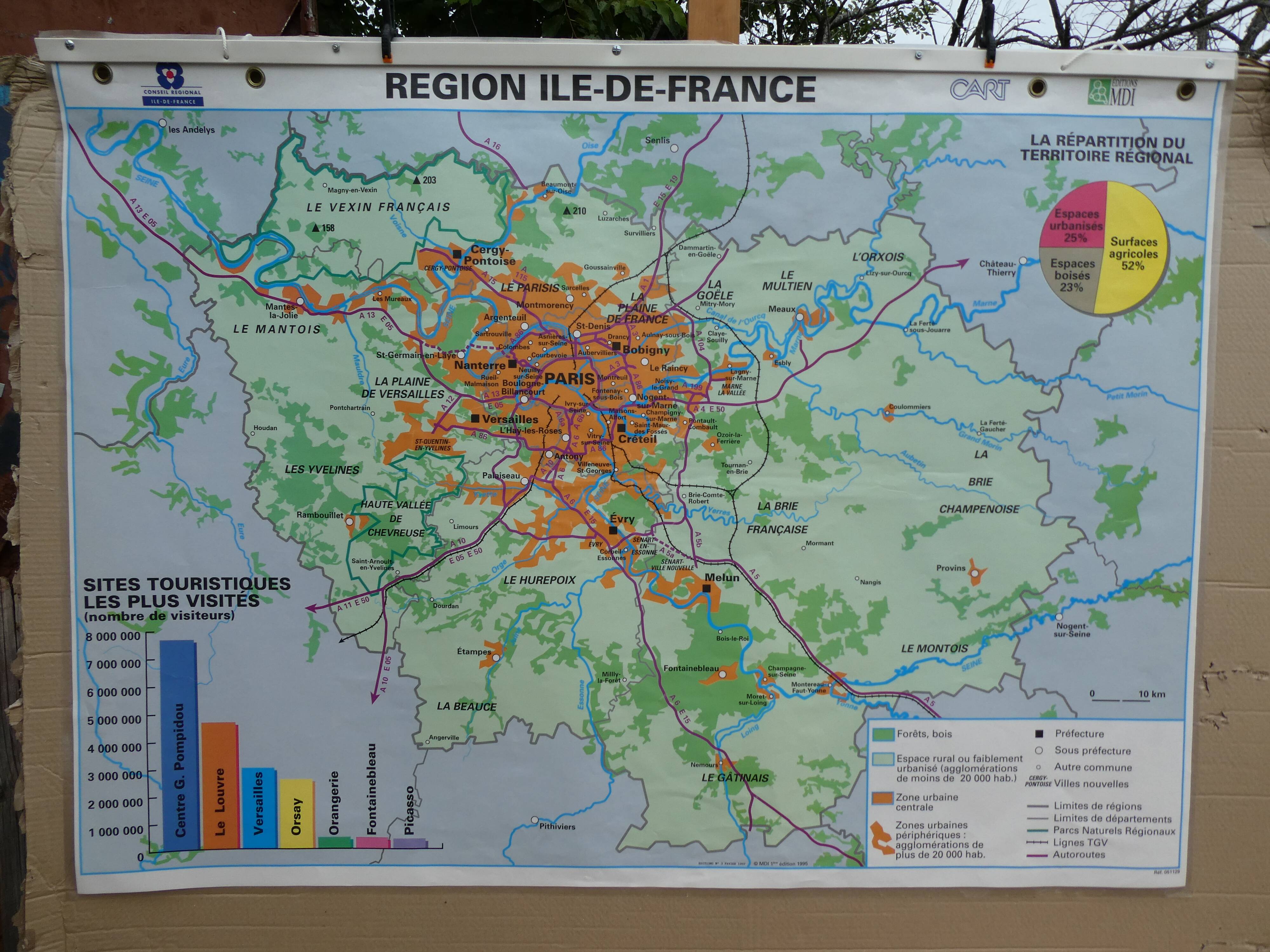 School map Ile de France vintage MDI