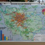 School map Ile de France vintage MDI