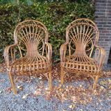 Pair of rattan chairs - 1970