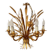 Golden wheat ear chandelier