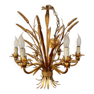 Golden ear of wheat chandelier