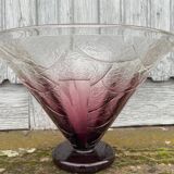 Schneider coupe en verre blanc et violet