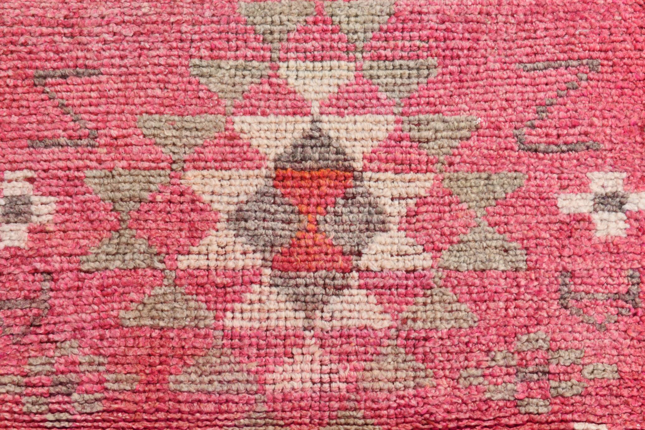 Pink & Red Oushak Runner Rug 88x306Cm SK 22815