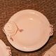 Set of 8 Longwy earthenware fish plates in powder pink