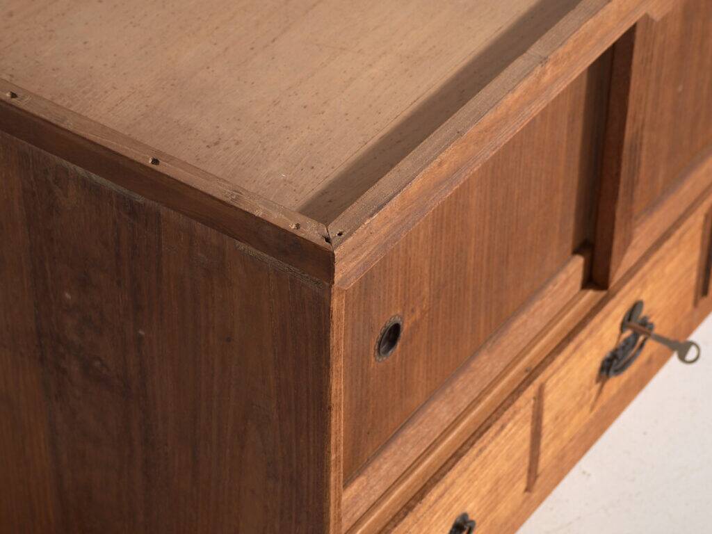 Old low cabinet with sliding doors – Taishō / Showa period (c. 1920-1970) #12
