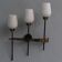 Pair of brass appliques metal and opaline 1960
