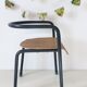 Chaise maternelle vintage métal gris anthracite bois