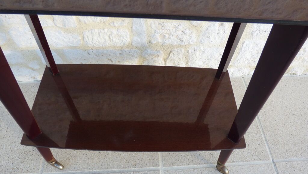 Vintage service cabinet with two trays on wheels