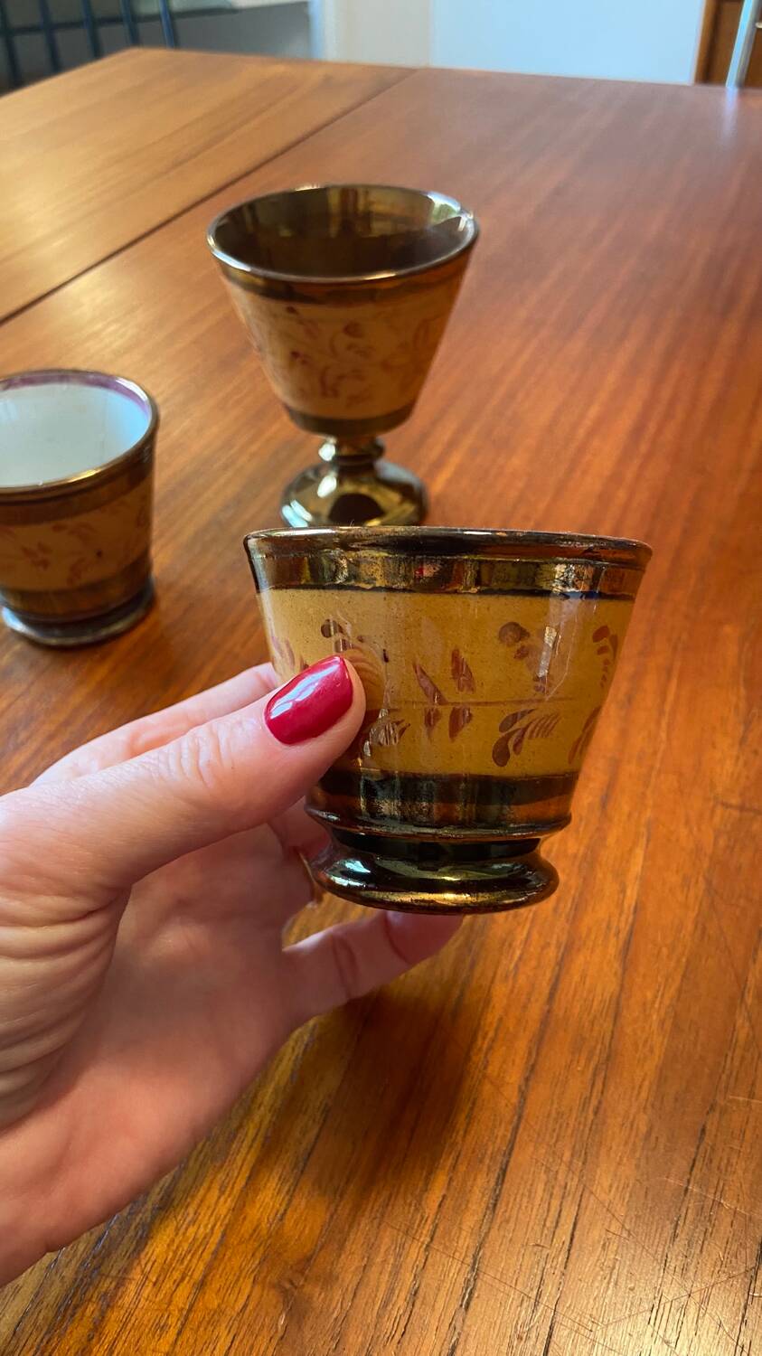 Trio of Jersey earthenware mugs