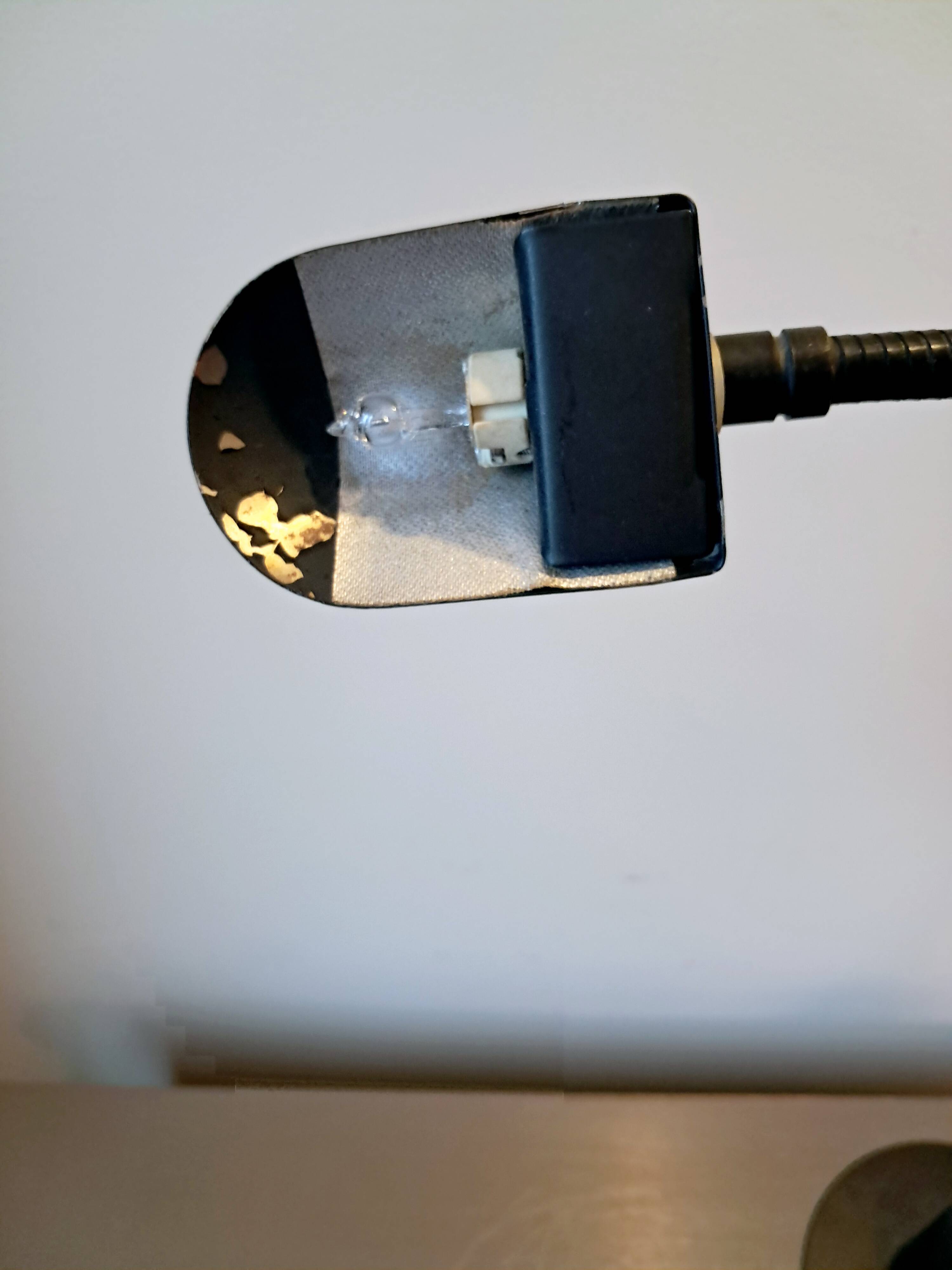 Articulated lamp in black metal. 80s